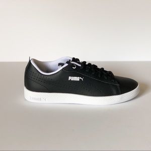 Puma Smash V2 Perforated Sneaker Black Sz 5.5 NWT